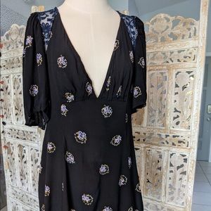 Free people mini dress open tie back